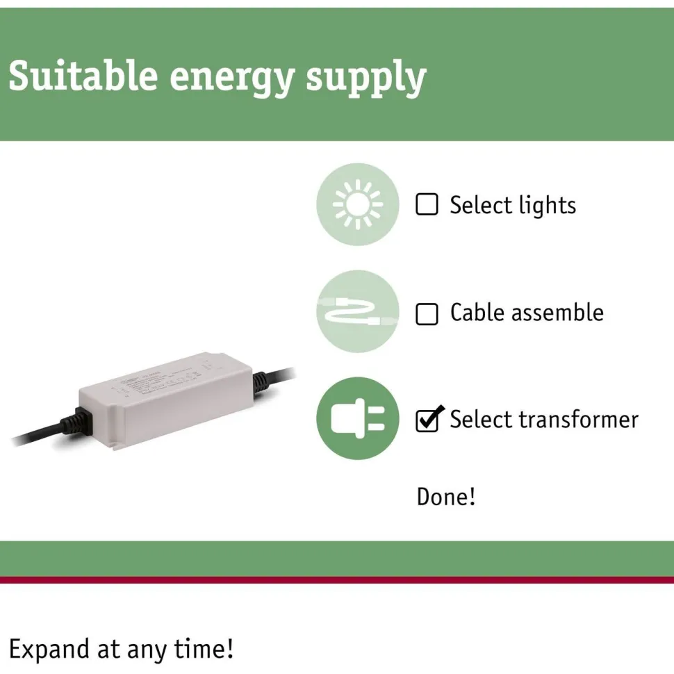 Virtalähde Paulmann Plug & Shine 75W 230/24V DC IP67 ulkovalaistukseen antrasiitti