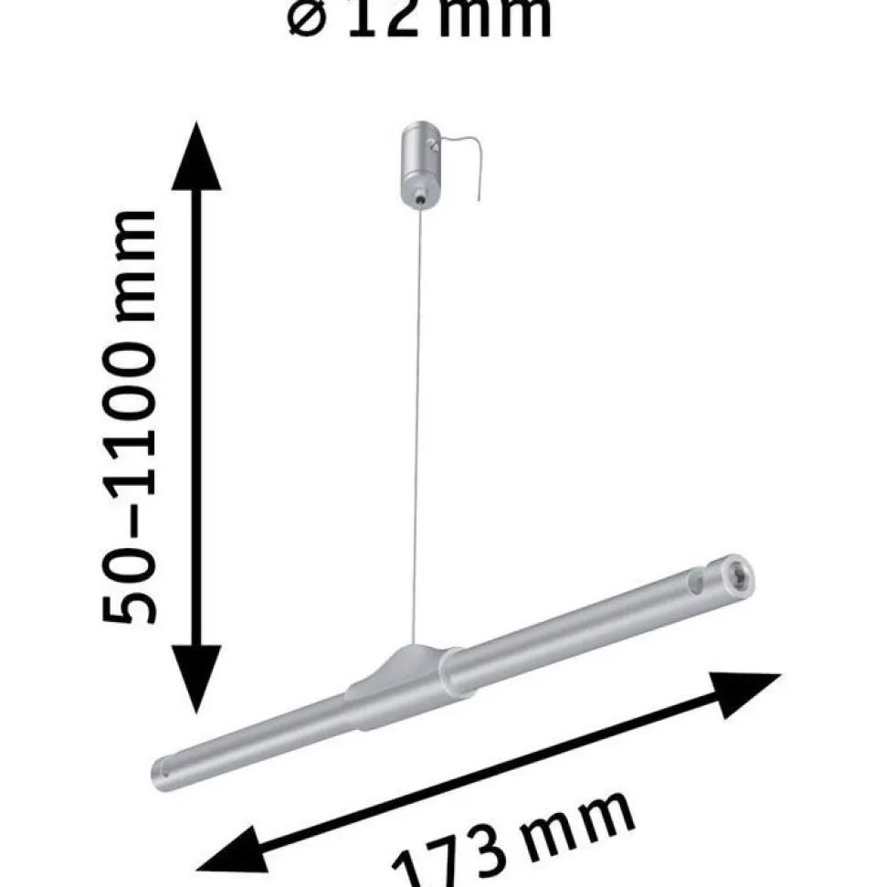 Välikiinnike Paulmann CorDuo, 1m, mattakromi