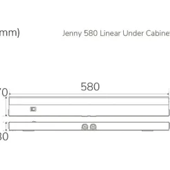 Välitilavalaisin Litt Jenny 580 Linear, 58cm, valkoinen