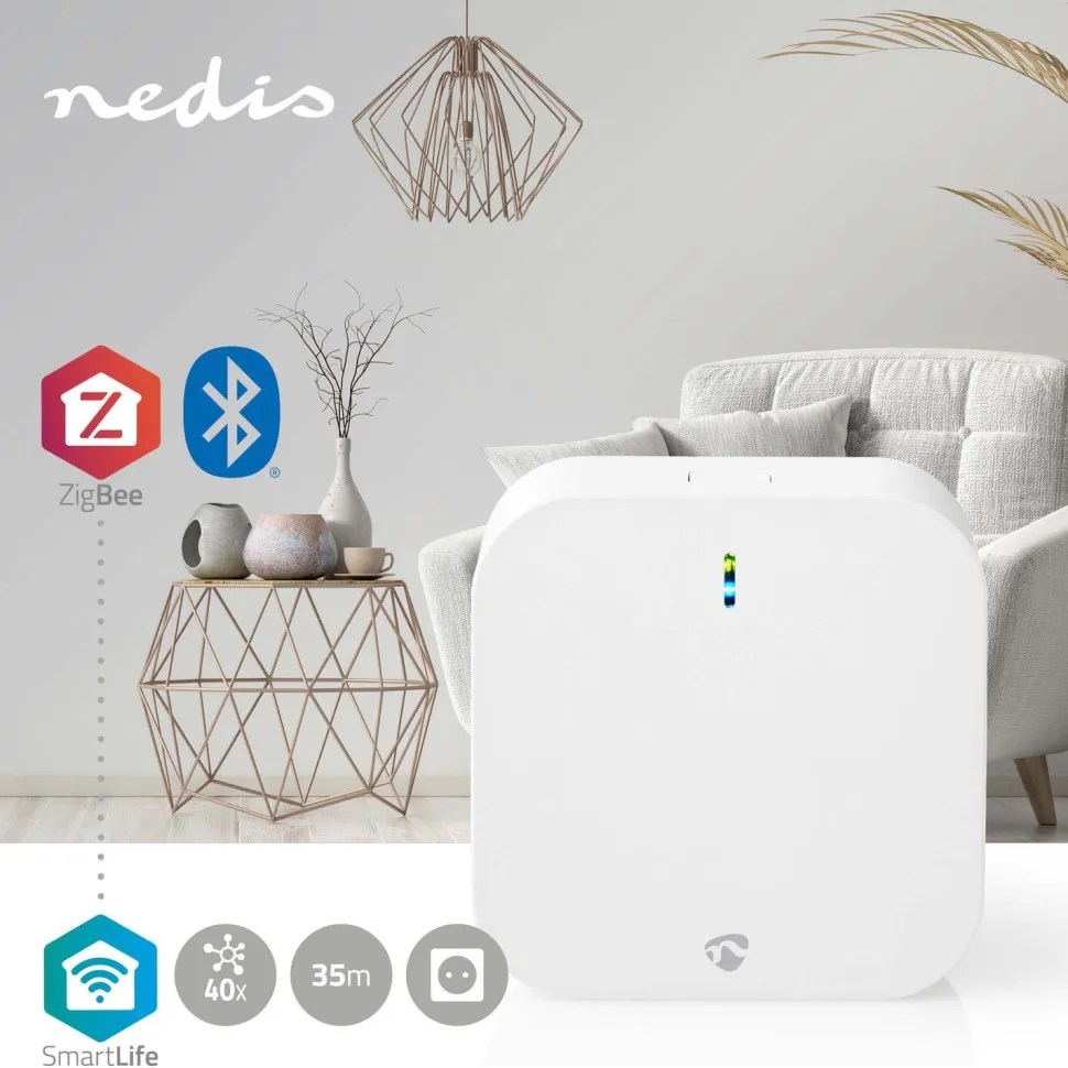 Yhdyskäytävä Nedis Zigbee Bluetooth Wi-Fi WIFIZBT10CWT