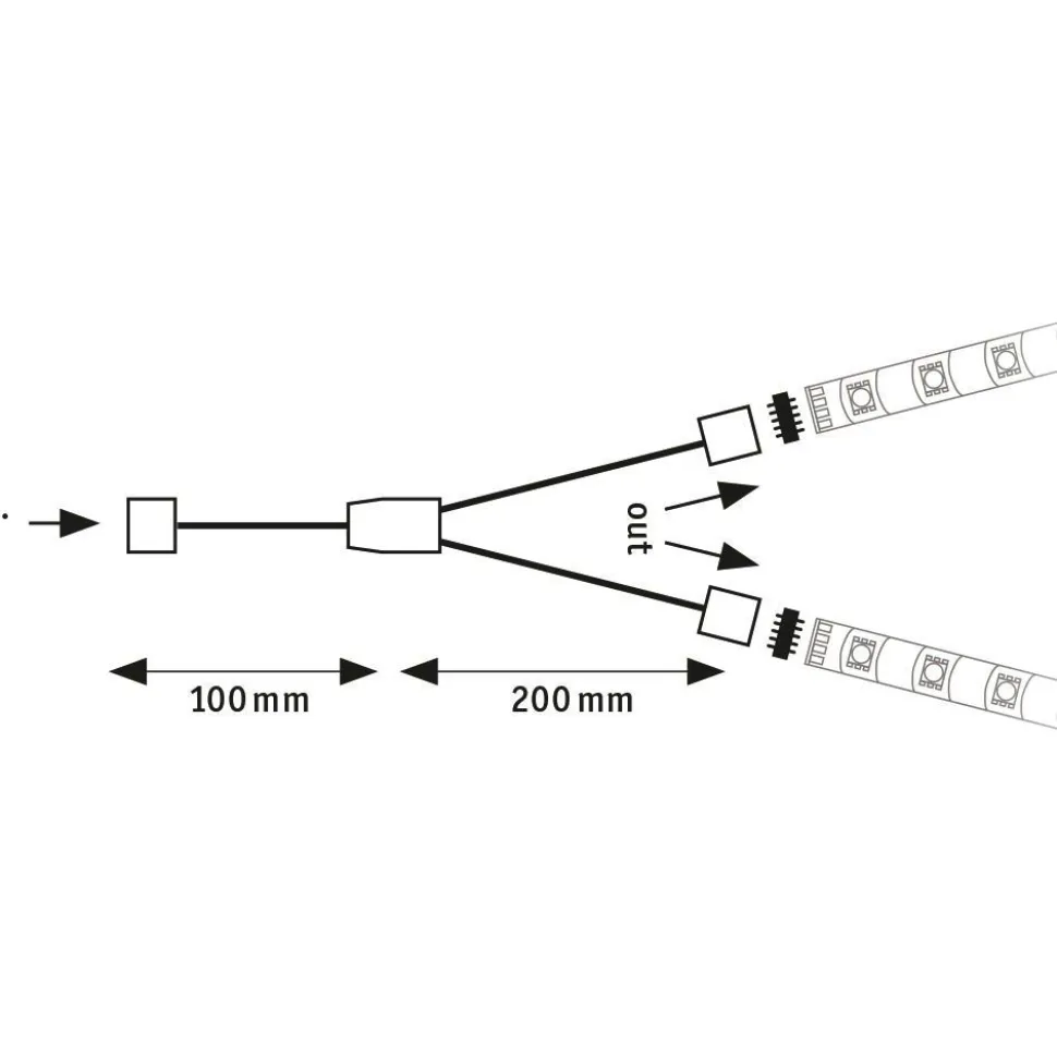 Y-jakaja MaxLED, 30x12mm, max.144W, valkoinen